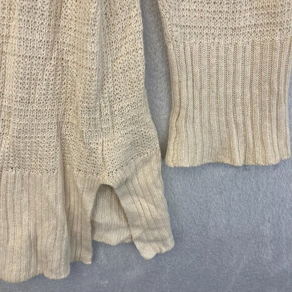 Talbots Open Front LINEN Blend Cardigan Sweater XL Ivory Beige Beach Bonfire - Picture 8 of 13